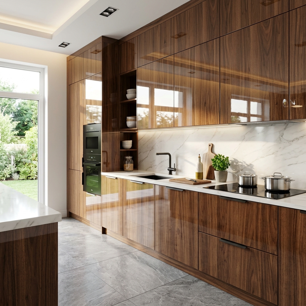 Luxurious dining table with high-gloss Italian PU Polish