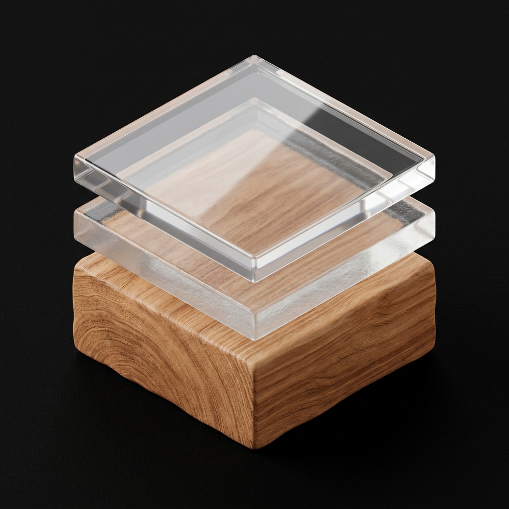 Cross section diagram showing wood, sealer, and top coat from our guide to melamine wood polish.